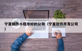 青海宁夏制作小程序好的公司（宁夏软件开发公司）